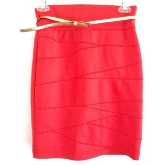 Love Audrey Juniors M Crop Top Lace Overlay + Charlotte Russe Bandage Skirt Set - Picture 4 of 9